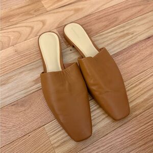 Reformation Brown Leather Mules